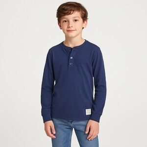 GAP Kids | Navy Long Sleeve Henley Shirt | Boy’s 10